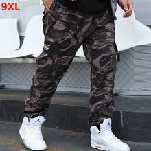 Load image into Gallery viewer, Autumn large size overalls men's tide brand casual pants men's outdoor trend plus size loose camouflage jogger pants 9XL 8XL 7XL