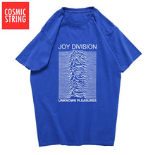 Load image into Gallery viewer, COSMIC STRING 100% cotton summer men's T-shirts Joy Division Unknown Pleasure punk COOL T-shirt rock hipster t shirt tee shirts