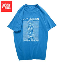 Load image into Gallery viewer, COSMIC STRING 100% cotton summer men's T-shirts Joy Division Unknown Pleasure punk COOL T-shirt rock hipster t shirt tee shirts