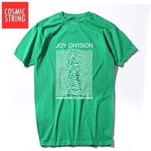 Load image into Gallery viewer, COSMIC STRING 100% cotton summer men's T-shirts Joy Division Unknown Pleasure punk COOL T-shirt rock hipster t shirt tee shirts