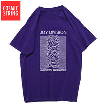 Load image into Gallery viewer, COSMIC STRING 100% cotton summer men's T-shirts Joy Division Unknown Pleasure punk COOL T-shirt rock hipster t shirt tee shirts