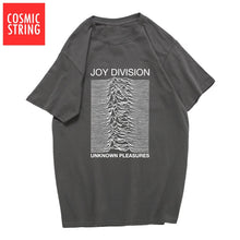 Load image into Gallery viewer, COSMIC STRING 100% cotton summer men's T-shirts Joy Division Unknown Pleasure punk COOL T-shirt rock hipster t shirt tee shirts